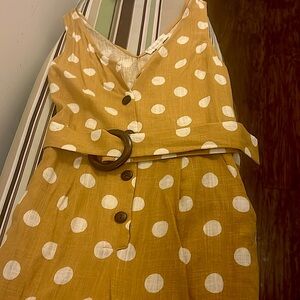 Monteau Yellow Polka Dot Jumpsuit